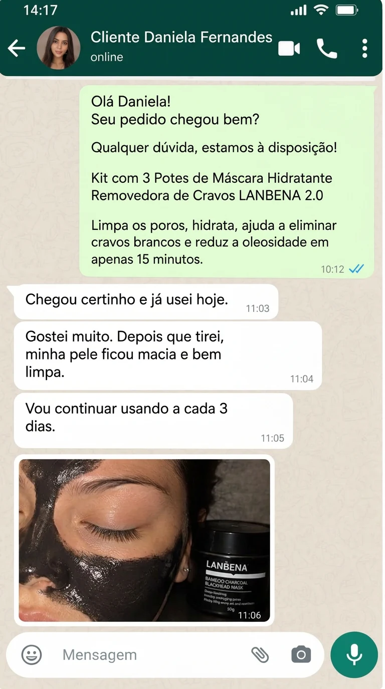 Depoimento de Daniela Fernandes após usar a máscara LANBENA